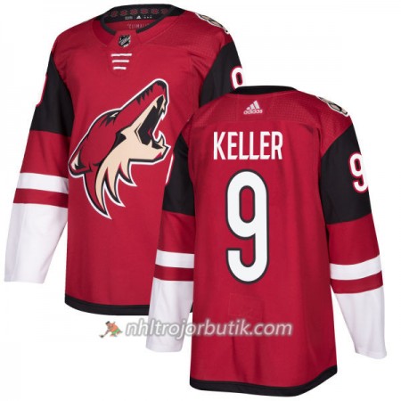 Män Ishockey Arizona Coyotes Tröja Clayton Keller 9 Adidas 2017-2018 Maroon Authentic